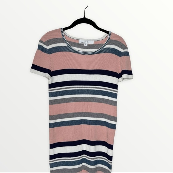 NEW Callahan Striped Ribbed Sweater Mini Dress, M - Picture 4 of 6